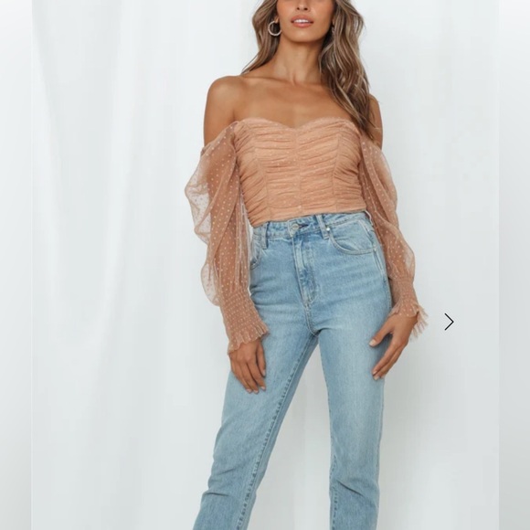 Hello Molly Blush Textured Crop Top Size L - Picture 2 of 11